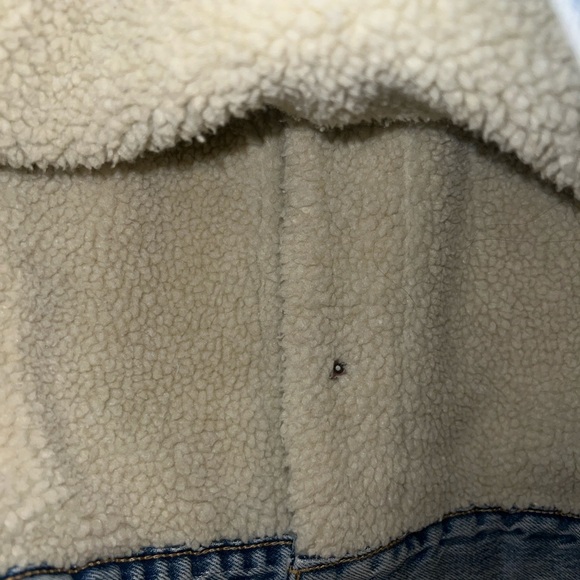 LEVI’S PREMIUM Sherpa Denim Jean Jacket Sz XS *spots - Picture 7 of 13